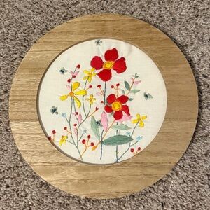 Floral Embroidered Wall Art